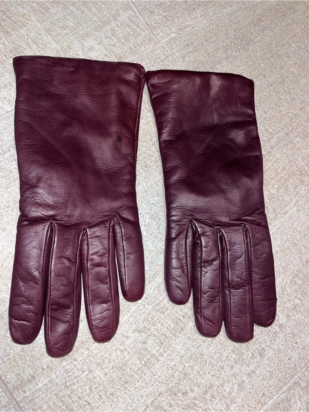 Sermoneta Italy Leather Dress Gloves - Burgundy cashmere lined 7